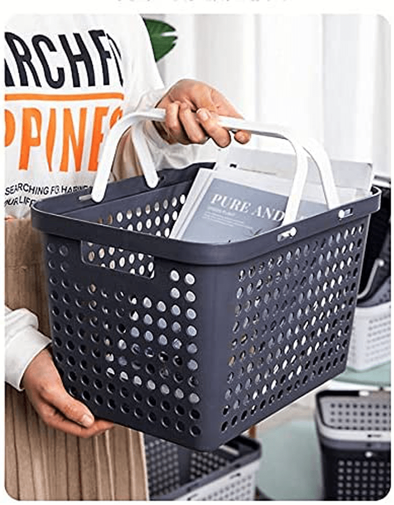 Ygpretty 2-Pack Plastic Storage Basket with Handles, Shower Caddy Tote Portable Organizer Bins for Bathroom, Dorm, Kitchen, Bedroom,Outdoors (Black) Sporting Goods > Outdoor Recreation > Camping & Hiking > Portable Toilets & Showers YGpretty   