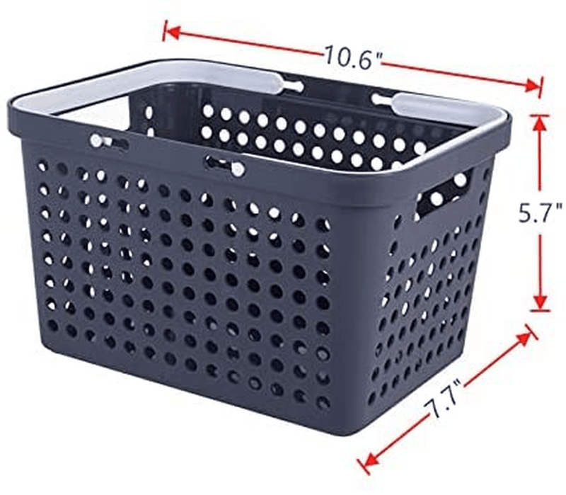 Ygpretty 2-Pack Plastic Storage Basket with Handles, Shower Caddy Tote Portable Organizer Bins for Bathroom, Dorm, Kitchen, Bedroom,Outdoors (Black) Sporting Goods > Outdoor Recreation > Camping & Hiking > Portable Toilets & Showers YGpretty   