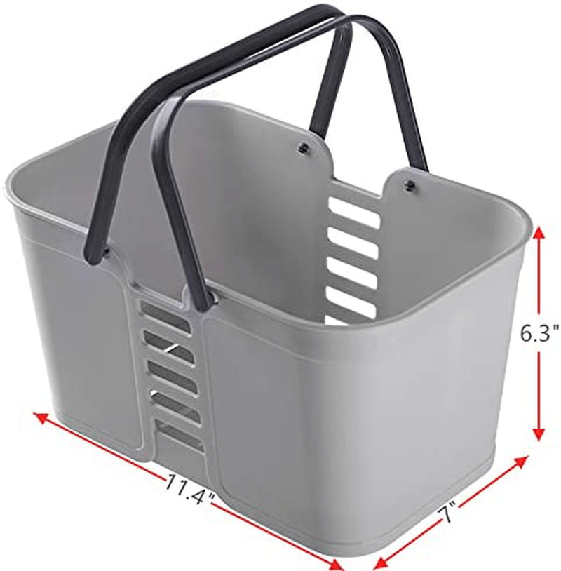Ygpretty 2Pack Plastic Storage Basket with Handles, Shower Caddy Tote Portable Organizer Bins for Bathroom, Dorm, Kitchen, Bedroom,Outdoors (Grey, 2Pack) Sporting Goods > Outdoor Recreation > Camping & Hiking > Portable Toilets & Showers YGpretty   