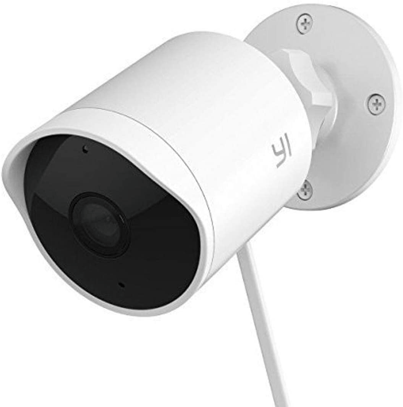 YI Security Camera Outdoor, 1080p Outside Surveillance Front Door IP Smart Cam with Waterproof, WiFi, Cloud, Night Vision, Motion Detection Sensor, Smartphone App, Works with Alexa Cameras & Optics > Cameras > Surveillance Cameras YI White Security Camera 1pc 