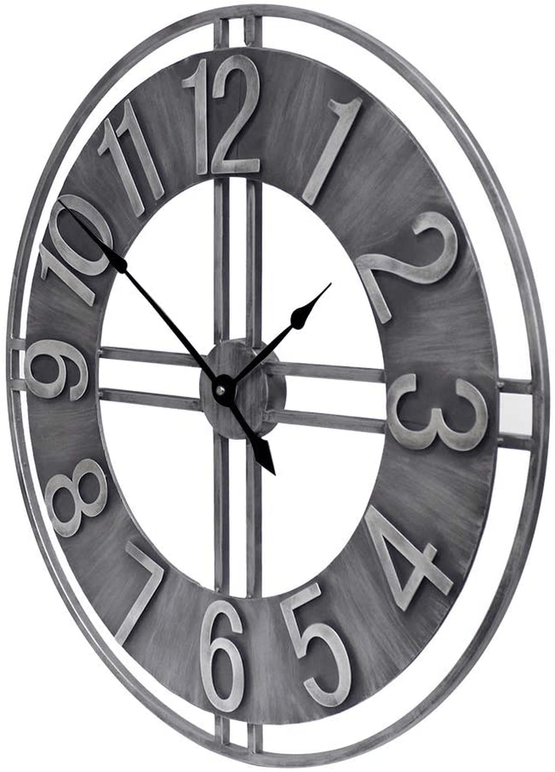 YIDIE 30 inch Large Wall Clock Decorative Solid Metal Retro Decor for Home Farmhouse Living Room Home & Garden > Decor > Clocks > Wall Clocks YIDIE   