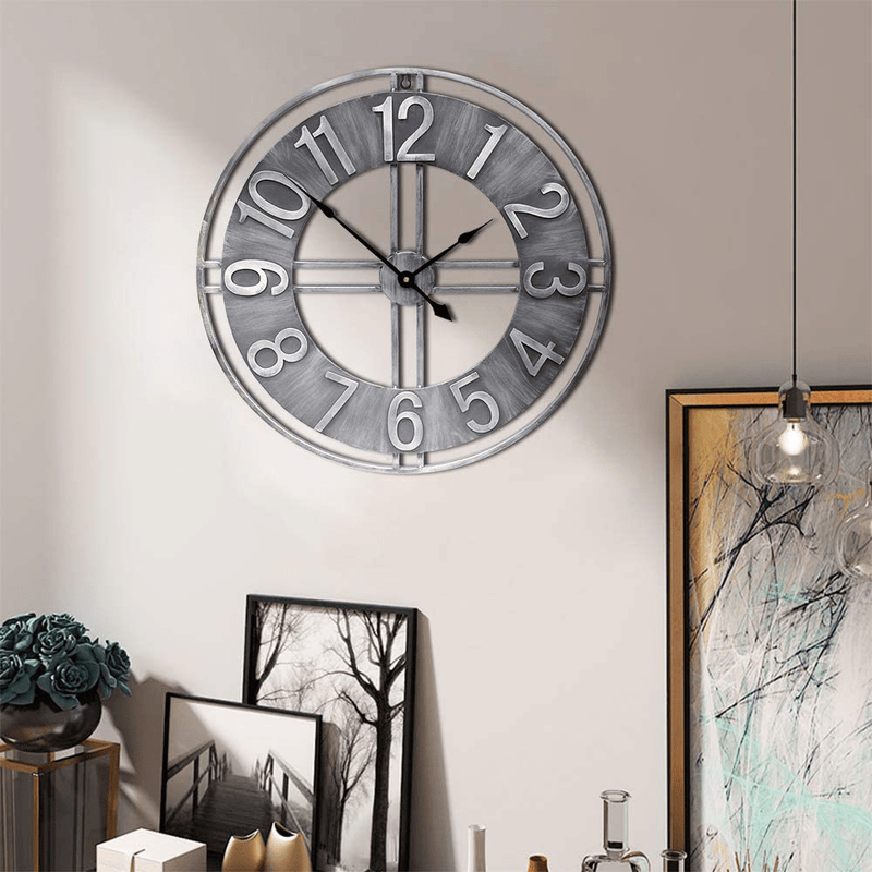 YIDIE 30 inch Large Wall Clock Decorative Solid Metal Retro Decor for Home Farmhouse Living Room Home & Garden > Decor > Clocks > Wall Clocks YIDIE   
