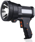 YIERBLUE Rechargeable spotlight, Super Bright 6000 Lumen LED Flashlight Handheld spotlight 10000mAh Long Lasting Large Flashlight Searchlight and Flood Camping Flashlight with Foldable Tripod (Black)