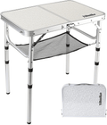 Yihuiko Little Folding Camping Table Portable Adjustable 3 Heights Lightweight Aluminum Folding Table for Outdoor Camp Picnic,23.6"X 15.8" 3 Heights Sporting Goods > Outdoor Recreation > Camping & Hiking > Camp Furniture YihuiKo 3 Heights Folding Table With Mesh Layer  