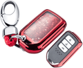 YIJINSHENG TPU Car Key Soft Plating Protection Shell Case Cover for Honda Civic, Accord, CR-V,Pilot Smart Key Keyless Remote FOB Shell Key Chains (Pink)…  ‎No Red  