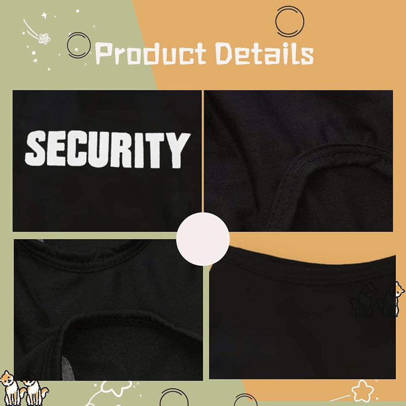 Yikeyo 4 Pack Puppy Clothes for Small Dog Boy Summer Shirt for Chihuahua Yorkies Male Pet Outfits Cat Clothing Black Security Vest Funny Apparel Animals & Pet Supplies > Pet Supplies > Dog Supplies > Dog Apparel Yikeyo   