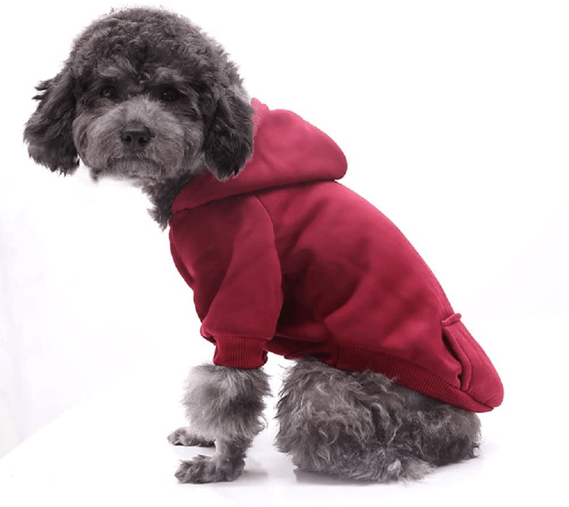 Yikeyo Dog Hoodie with Pocket - Fall Winter Warm Fleece Sweater Puppy Clothes for Small Medium Dogs Boy Girl Yorkies Chihuahua - Pet Cat Sweatshirt Blank Color, Set of 4 Animals & Pet Supplies > Pet Supplies > Dog Supplies > Dog Apparel Yikeyo   
