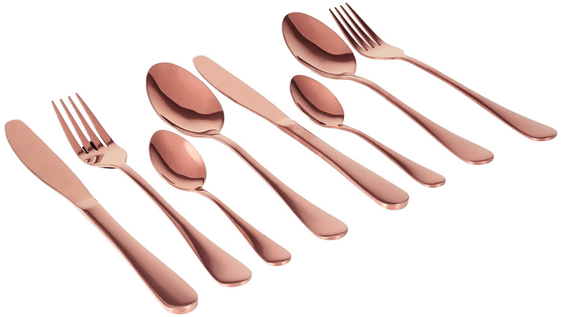YiMeng 24-Piece Silverware Set , Stainless Steel Flatware Cutlery Set Include Knife/Fork/Spoon/Teaspoon For Home Kitchen Restaurant Hotel, Mirror Polished, Dishwasher Safe (Rose Gold) Home & Garden > Kitchen & Dining > Tableware > Flatware > Flatware Sets Yimeng   