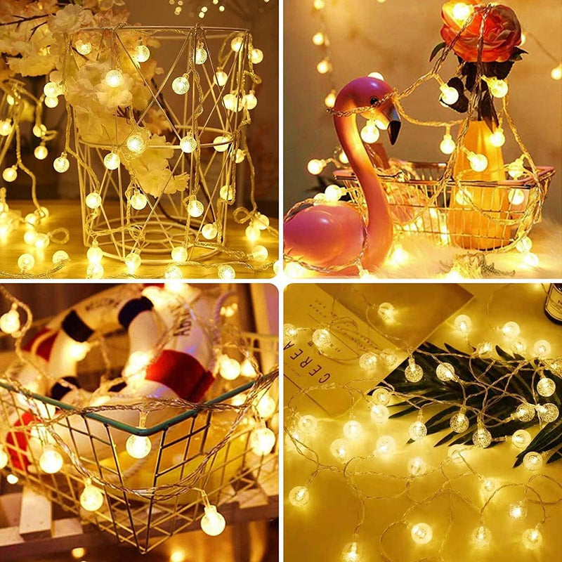 YIQU 49FT 100 LED Fairy String Lights Plug In, Extendable Globe Christmas String Lights Indoor Outdoor with 8 Modes, Fairy Lights for Bedroom Wedding Party Decoration Christmas Garden (Warm White)
