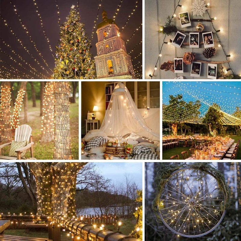 YIQU Upgraded 82FT 200 LED Christmas String Lights Outdoor/Indoor, Extendable Green Wire, Super Bright with 8 Modes, Waterproof Fairy String Lights for Xmas Tree Holiday Party Garden (Warm White) Home & Garden > Lighting > Light Ropes & Strings Zhongshan MLS Electronics Co., LTD.   