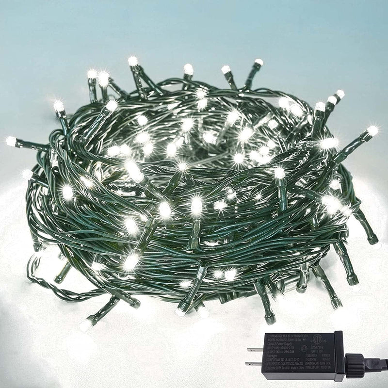 YIQU Upgraded 82FT 200 LED Christmas String Lights Outdoor/Indoor, Extendable Green Wire, Super Bright with 8 Modes, Waterproof Fairy String Lights for Xmas Tree Holiday Party Garden (Warm White) Home & Garden > Lighting > Light Ropes & Strings Zhongshan MLS Electronics Co., LTD. Cool White 200LED 