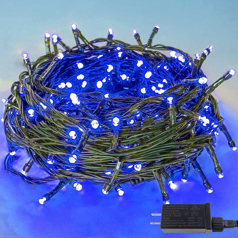YIQU Upgraded 82FT 200 LED Christmas String Lights Outdoor/Indoor, Extendable Green Wire, Super Bright with 8 Modes, Waterproof Fairy String Lights for Xmas Tree Holiday Party Garden (Warm White) Home & Garden > Lighting > Light Ropes & Strings Zhongshan MLS Electronics Co., LTD. Blue 200LED 