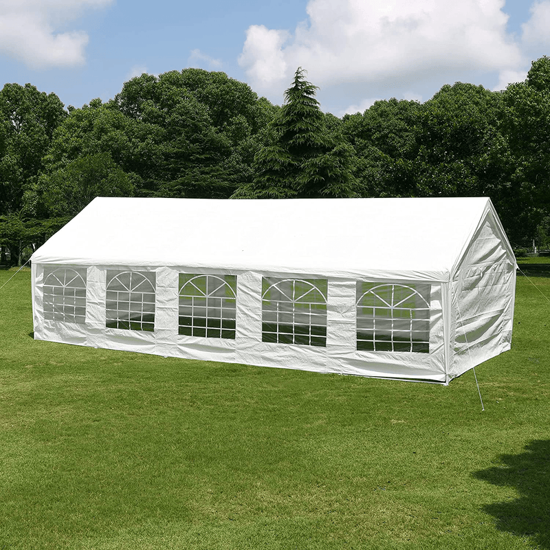 YITAHOME 16' x 32' Heavy Duty Gazebo with Extra Ground Bars Outdoor Party Wedding Tent Canopy Carport Shelter with Removable Sidewall Windows (16x32, White)