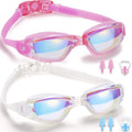 Yizerel Swim Goggles, 2 Pack Swimming Goggles for Adult Men Women Youth Kids Child Sporting Goods > Outdoor Recreation > Boating & Water Sports > Swimming > Swim Goggles & Masks Yizerel White /Pink(mirrored)  