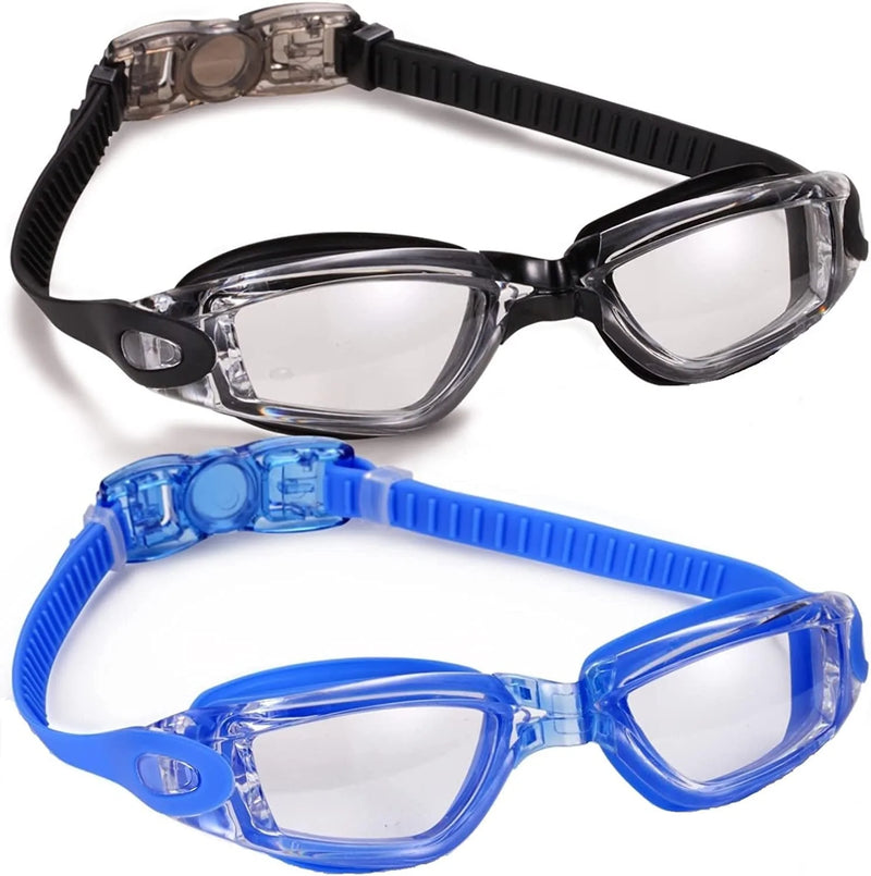 Yizerel Swim Goggles, 2 Pack Swimming Goggles for Adult Men Women Youth Kids Child Sporting Goods > Outdoor Recreation > Boating & Water Sports > Swimming > Swim Goggles & Masks Yizerel Black/Blue(clear)  