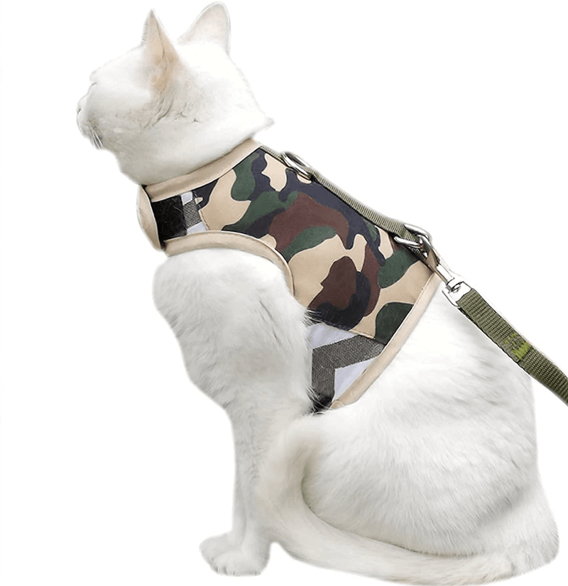 Yizhi Miaow Cat Harness and Leash for Walking Escape Proof, Adjustable Cat Walking Jackets, Padded Cat Vest Animals & Pet Supplies > Pet Supplies > Cat Supplies > Cat Apparel YIZHI MIAOW Camo S 4-6LBS 