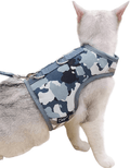 Yizhi Miaow Cat Harness and Leash for Walking Escape Proof, Adjustable Cat Walking Jackets, Padded Cat Vest Animals & Pet Supplies > Pet Supplies > Cat Supplies > Cat Apparel YIZHI MIAOW Grey Camo S 4-6LBS 