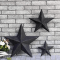 YL Crafts - Metal Star Wall Decoration Mounted Wall Art 3pcs/Set (Black) Home & Garden > Decor > Artwork > Sculptures & Statues Yun&Lin Crafts Gray  