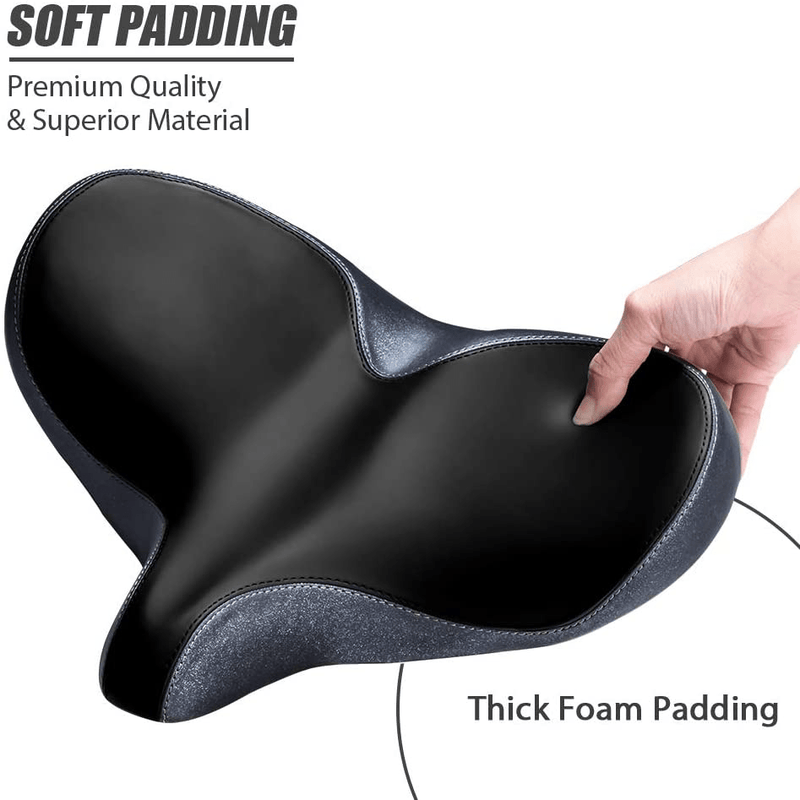 YLG Oversized Comfort Bike Seat Comfortable Replacement Bike Saddle Memory Foam Soft Bike Saddle Waterproof Universal Fit Bicycle Seat for Women Men Sporting Goods > Outdoor Recreation > Cycling > Bicycles YLG   