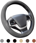 Ylife Microfiber Leather Car Steering Wheel Cover, Universal 15 inch Breathable Anti Slip Auto Steering Wheel Covers (Beige) Vehicles & Parts > Vehicle Parts & Accessories > Vehicle Maintenance, Care & Decor > Vehicle Decor > Vehicle Steering Wheel Covers Ylife Grey  