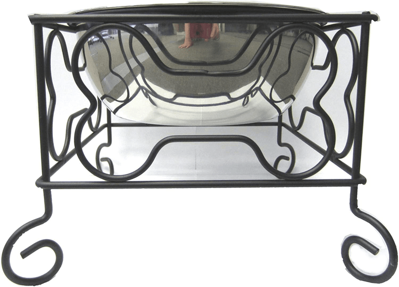 YML 10-Inch Black Wrought Iron Stand with Single Stainless Steel Feeder Bowl Animals & Pet Supplies > Pet Supplies > Cat Supplies YML Medium (Pack of 1)  