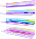 YMVV Large Iridescent Clear Acrylic Wall Mounted Floating Shelf,Room Wall Display Bookshelf,Modern 15.7 in Thickened Bathroom Storage Ledge Shelves Toy Display Organizer Decor 4 Pack Furniture > Shelving > Wall Shelves & Ledges YMVV A-iridescent 15.7 IN 