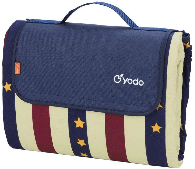 yodo Extra Large Machine Washable Picnic Blanket Tote for Family Outdoor Camping Beach Hiking Festivals Concerts Home & Garden > Lawn & Garden > Outdoor Living > Outdoor Blankets > Picnic Blankets Yodo Group Navy With Star  