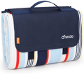 yodo Extra Large Machine Washable Picnic Blanket Tote for Family Outdoor Camping Beach Hiking Festivals Concerts Home & Garden > Lawn & Garden > Outdoor Living > Outdoor Blankets > Picnic Blankets Yodo Group Navy/Red Stripe  