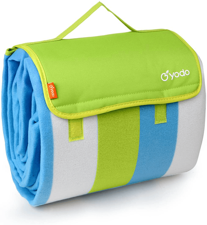 Yodo Extra Large Outdoor Picnic Blanket Tote with Waterproof Backing 79" x 79",Spring Summer Navy /Red Stripe Home & Garden > Lawn & Garden > Outdoor Living > Outdoor Blankets > Picnic Blankets Yodo Group Green Stripe-79" X 79" 79" x 79" 