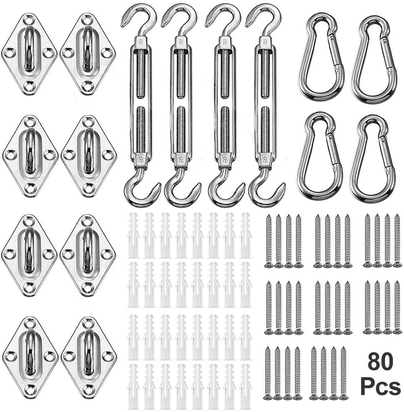 YOFIT Shade Sail Hardware Kit 6 inch for Triangle Rectangle Sun Shade Sail Installation, 304 Grade Stainless for Garden Outdoors, 80 Pcs Home & Garden > Lawn & Garden > Outdoor Living > Outdoor Umbrella & Sunshade Accessories YOFIT Default Title  