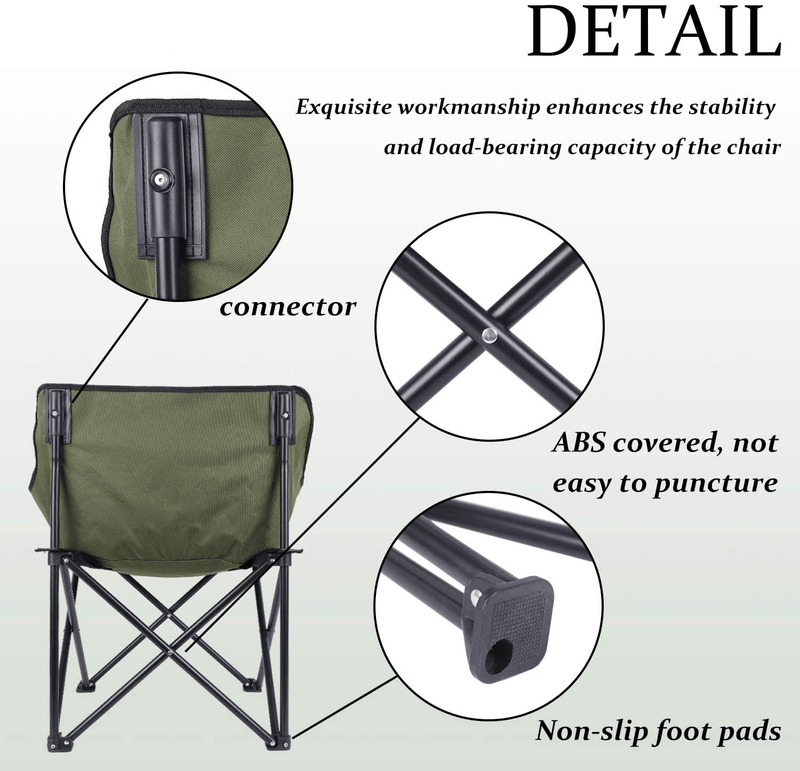 YOLER Portable Camping Chair, Compact Folding Chair with Carry Bag, Beach Chairs for Adults, Outdoor Camping Furniture, Picnic, Backpacking, Hiking Green Sporting Goods > Outdoor Recreation > Camping & Hiking > Camp Furniture YOLER   