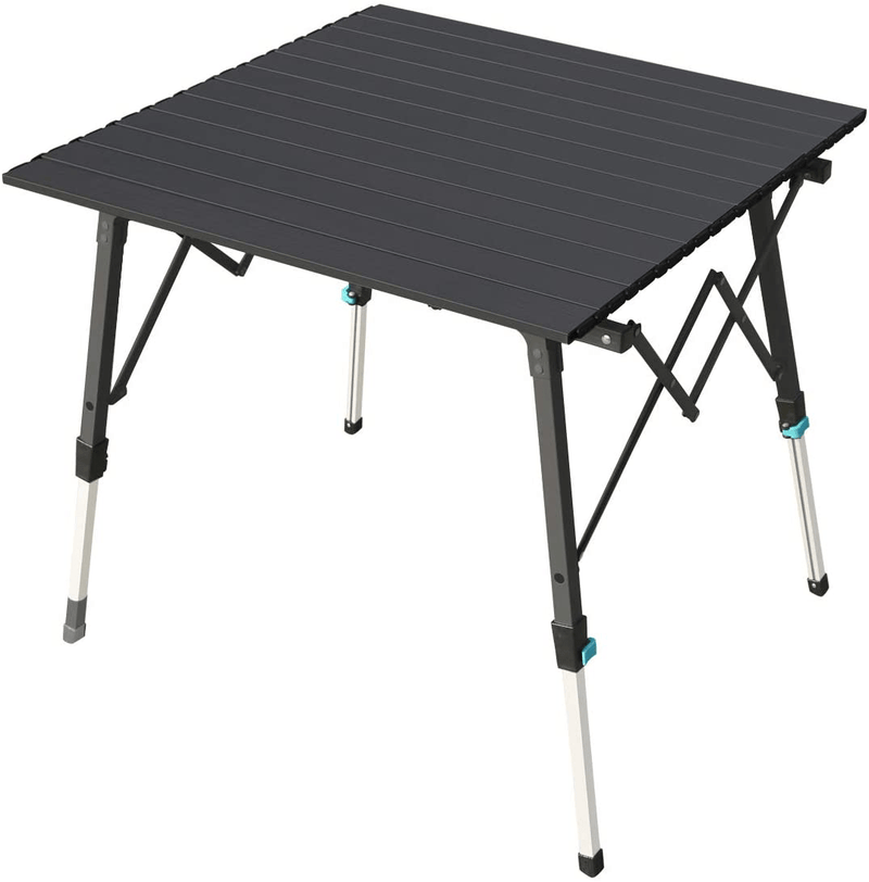 YOLER Portable Camping Table, Aluminum Folding Camping Table with Carry Bag Lightweight for Beach BBQ Picnic (37" Lx21.6 Wx19.7 H) Sporting Goods > Outdoor Recreation > Camping & Hiking > Camp Furniture YOLER 27.5“Lx27.5"Wx26.4"H  