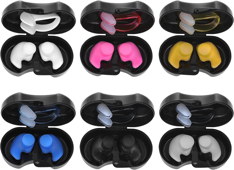 Yolev 6 Pairs Swimming Nose Clip Ear Plugs Reusable Washable Earplugs Clips, Showering Bathing Surfing Snorkeling and Other Water Sports, Suitable for Kids and Adult Sporting Goods > Outdoor Recreation > Boating & Water Sports > Swimming Yolev   