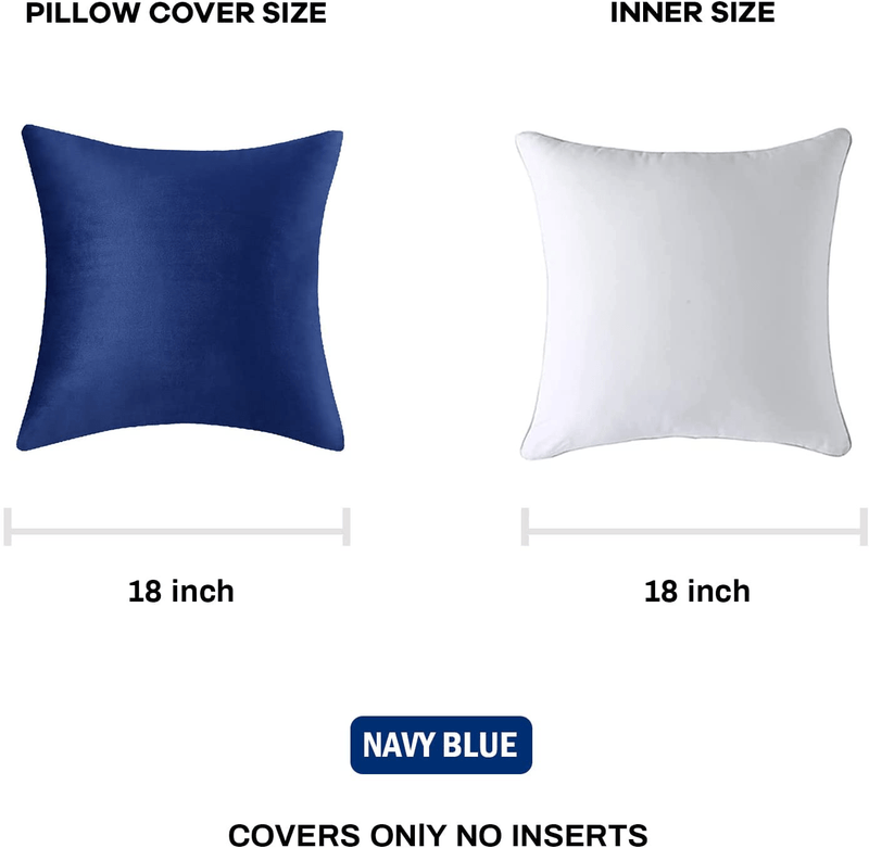 Yonous Throw Pillow Covers, Velvet Soft Decorative Cushion Case for Sofa Bedroom Car, Set of 4, 18 X 18 Inch, Navy Blue Home & Garden > Decor > Chair & Sofa Cushions Yonous   