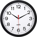 Yoobure 12" Silent Quartz Decorative Wall Clock Non-Ticking Digital Plastic Battery Operated Round Easy to Read Home/Office/School Black Clock Home & Garden > Decor > Clocks > Wall Clocks Yoobure Red Second  