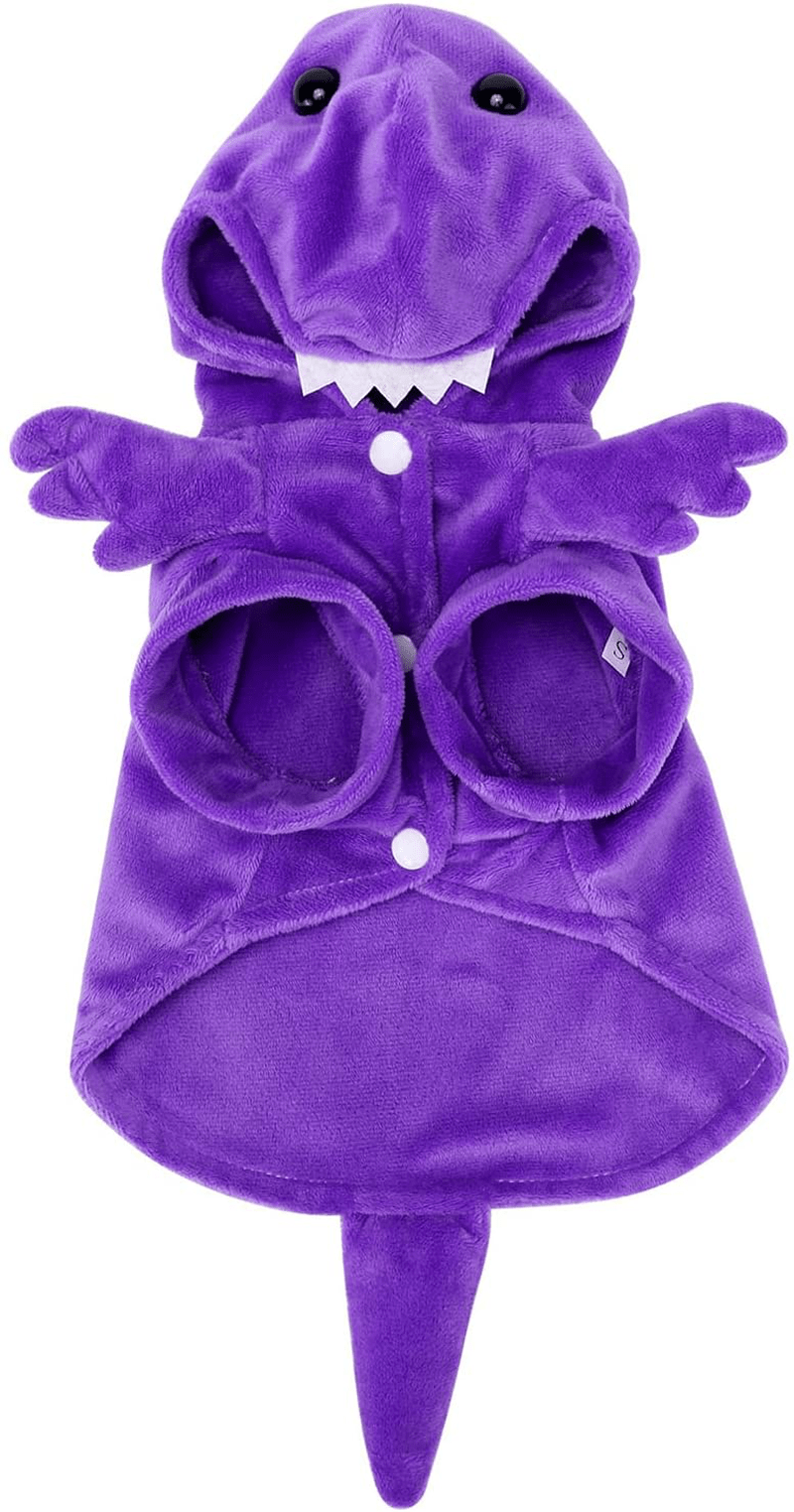 Yoption Dog Cat Purple Dinosaur Pet Costumes, Halloween Pet Puppy Cosplay Dress Hoodie Funny Clothes Animals & Pet Supplies > Pet Supplies > Cat Supplies > Cat Apparel Yoption   