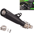 YOSAYUSA Motorcycle Exhaust System Slip On Exhaust Muffler 2" Inlet Stainless Steel Tail Pipes For Kawasaki Ninja 250R Z250 Ninja 300 2012-2017 （Black）  YOSAYUSA black  