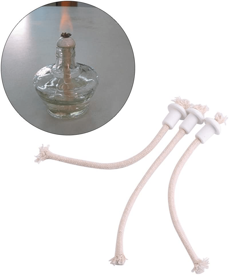 Yosoo Wick for Oil Lamp, Pack of 7 Ceramic Holders Torch Wine Bottle Oil Lantern Wick Candle Lamp Fiber Glass Heat-Resistant Kerosene Wick DIY Home Decor Kit Glass Bottle Light
