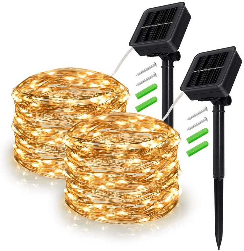Yotelim LED Fairy Lights Battery Operated Outdoor 2 Pack 33Ft LED String Lights with Remote, Multi Color Fairy Lights Twinkle Firefly Lights for Bedroom Party Wedding Christmas, Halloween，Patio Home & Garden > Decor > Seasonal & Holiday Decorations YoTelim Solar Power Warm White Fairy Lights-2 Pack  