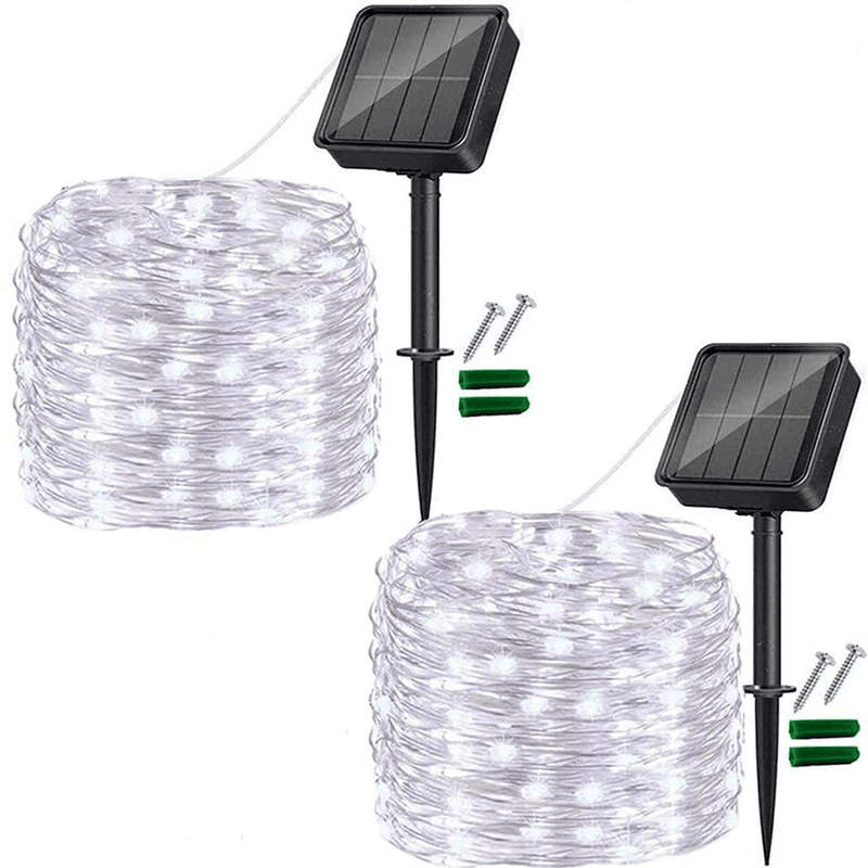 Yotelim LED Fairy Lights Battery Operated Outdoor 2 Pack 33Ft LED String Lights with Remote, Multi Color Fairy Lights Twinkle Firefly Lights for Bedroom Party Wedding Christmas, Halloween，Patio Home & Garden > Decor > Seasonal & Holiday Decorations YoTelim Solar Power Cool White Fairy Lights-2 Pack  