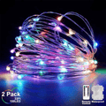 Yotelim LED Fairy Lights Battery Operated Outdoor 2 Pack 33Ft LED String Lights with Remote, Multi Color Fairy Lights Twinkle Firefly Lights for Bedroom Party Wedding Christmas, Halloween，Patio Home & Garden > Decor > Seasonal & Holiday Decorations YoTelim Multi-color 33ft Fairy Lights-2pack  
