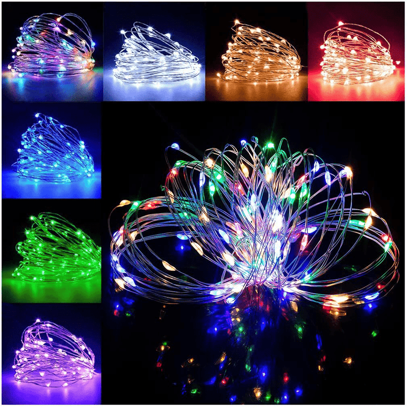 Yotelim LED Fairy Lights Battery Operated Outdoor 2 Pack 33Ft LED String Lights with Remote, Multi Color Fairy Lights Twinkle Firefly Lights for Bedroom Party Wedding Christmas, Halloween，Patio Home & Garden > Decor > Seasonal & Holiday Decorations YoTelim 1pack 16 Color 33ft Usb Fairy Lights-without Music Mode  