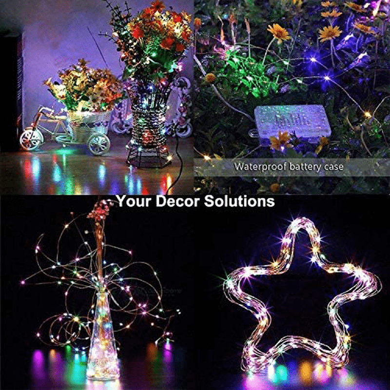 Yotelim LED Fairy Lights Battery Operated Outdoor 2 Pack 33Ft LED String Lights with Remote, Multi Color Fairy Lights Twinkle Firefly Lights for Bedroom Party Wedding Christmas, Halloween，Patio Home & Garden > Decor > Seasonal & Holiday Decorations YoTelim   