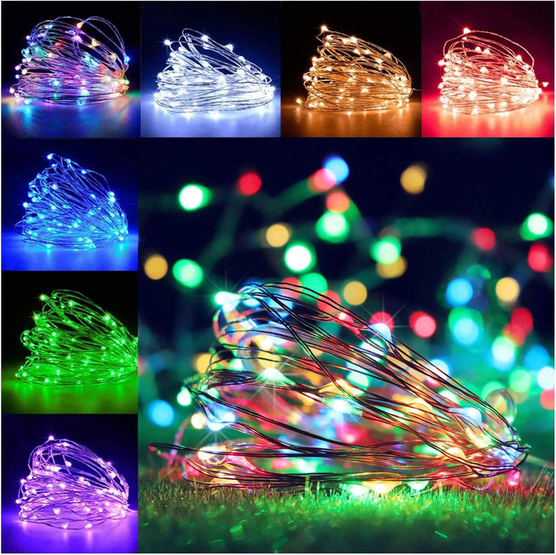 Yotelim LED Fairy String Lights with Remote Control - 2 Set 100 LED 33Ft/10M Micro Silver Wire Indoor Battery Operated LED String Lights for Garden Home Party Wedding Festival Decorations(Warm White) Home & Garden > Lighting > Light Ropes & Strings YoTelim 16Color Change 33FT Fairy Lights-1Pack  