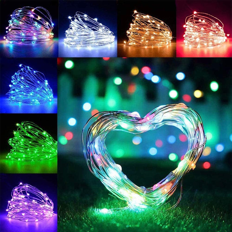 Yotelim LED Fairy String Lights with Remote Control - 2 Set 100 LED 33Ft/10M Micro Silver Wire Indoor Battery Operated LED String Lights for Garden Home Party Wedding Festival Decorations(Warm White) Home & Garden > Lighting > Light Ropes & Strings YoTelim 16Color Change 33FT Fairy Lights-2Pack  