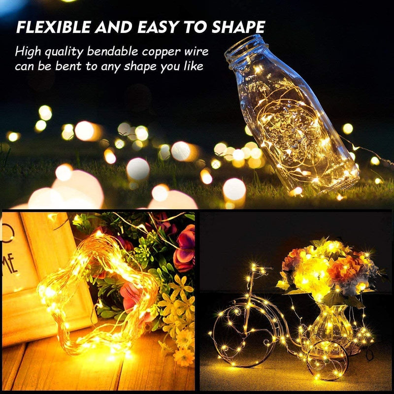 Yotelim LED Fairy String Lights with Remote Control - 2 Set 100 LED 33Ft/10M Micro Silver Wire Indoor Battery Operated LED String Lights for Garden Home Party Wedding Festival Decorations(Warm White) Home & Garden > Lighting > Light Ropes & Strings YoTelim   