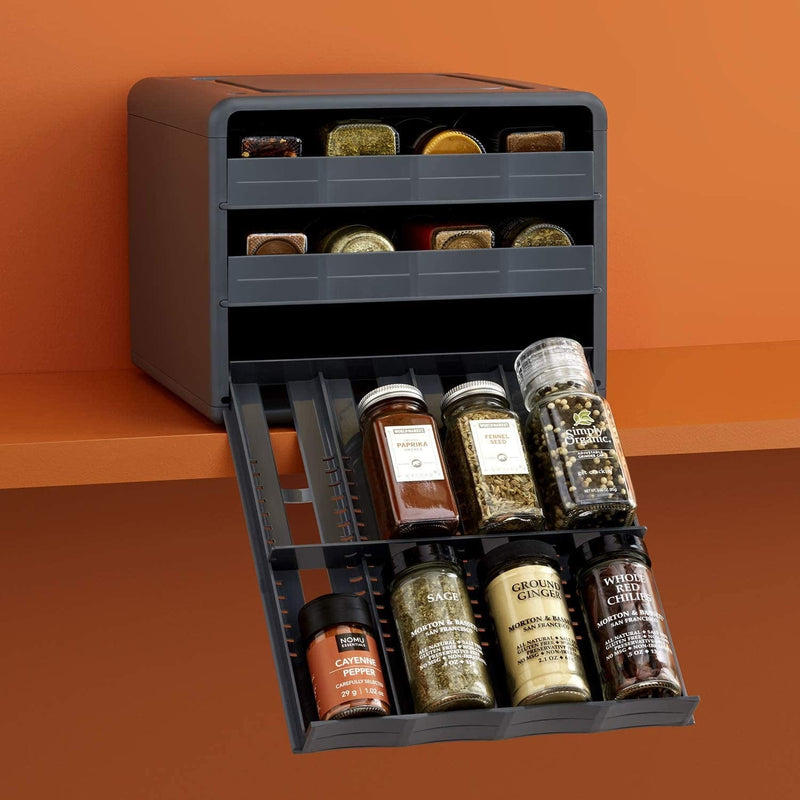 Youcopia Spicestack Adjustable Spice Rack 24-Bottle Organizer for Cabinet or Pantry Storage, Granite Home & Garden > Decor > Decorative Jars YouCopia   
