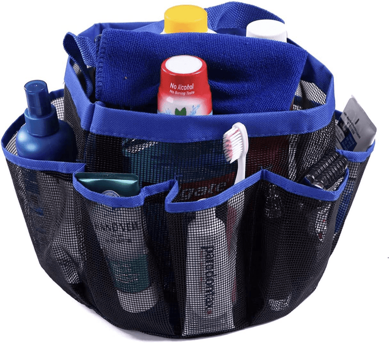 Youeneom Portable Mesh Shower Caddy- Bathroom Accessories- Quick Dry Bath Organizer with 8 Basket Pockets Storage Compartments for College Dorm, Travel, Gym and Camp Gym (Blue) Sporting Goods > Outdoor Recreation > Camping & Hiking > Portable Toilets & Showers youeneom   