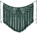 Youngeast Home Decor Leaf Shape Macrame Wall Hanging Woven Tapestry Bedroom Curtain Fringe Garland Banner Living Room Wall Decor Dark Green 39X31 inches Home & Garden > Decor > Artwork > Decorative Tapestries Youngeast Dark Green  