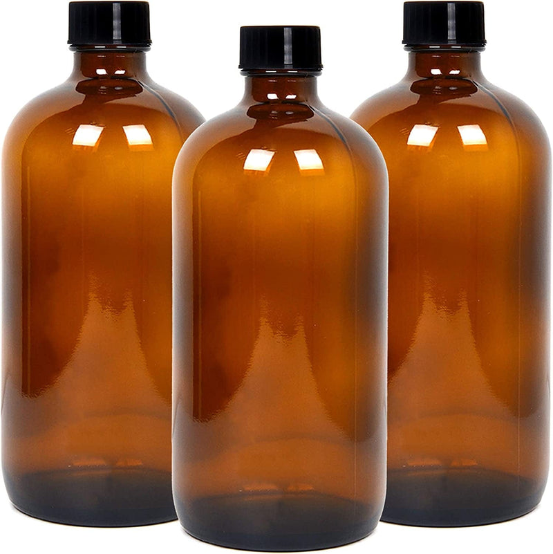 Youngever 3 Pack Empty Glass Bottles with Lids, Amber Glass Growlers 16 Ounce with Tight Seal Lids, Perfect for Secondary Fermentation, Storing Kombucha, Kefir, Glass Beer Growler (16 Ounce) Home & Garden > Decor > Decorative Jars Youngever   
